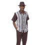 Quaoar Collection: Montique's Men's Chocolate Striped Walking Suit