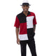 Tuppis Collection: Montique's Men’s Black and Red Color Block Walking Suit