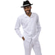 Regalia Collection: Montique Men’s White Tone-on-tone Long Sleeve 2-Piece Walking Suit