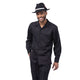 Regalia Collection: Montique Men’s Black Tone-on-tone Long Sleeve 2-Piece Walking Suit