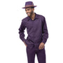 Regalia Collection: Montique Men’s Grape Tone-on-tone Long Sleeve 2-Piece Walking Suit