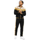 Stacy Adams Men's Khaki Plaid Trim Full-Zip 2-Piece Tracksuit