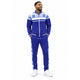 Stacy Adams Men's Blue Plaid Trim Full-Zip 2-Piece Tracksuit