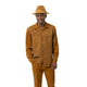 Gold Tonal Patchwork Long Sleeve 2-Piece Walking Suit by Montique