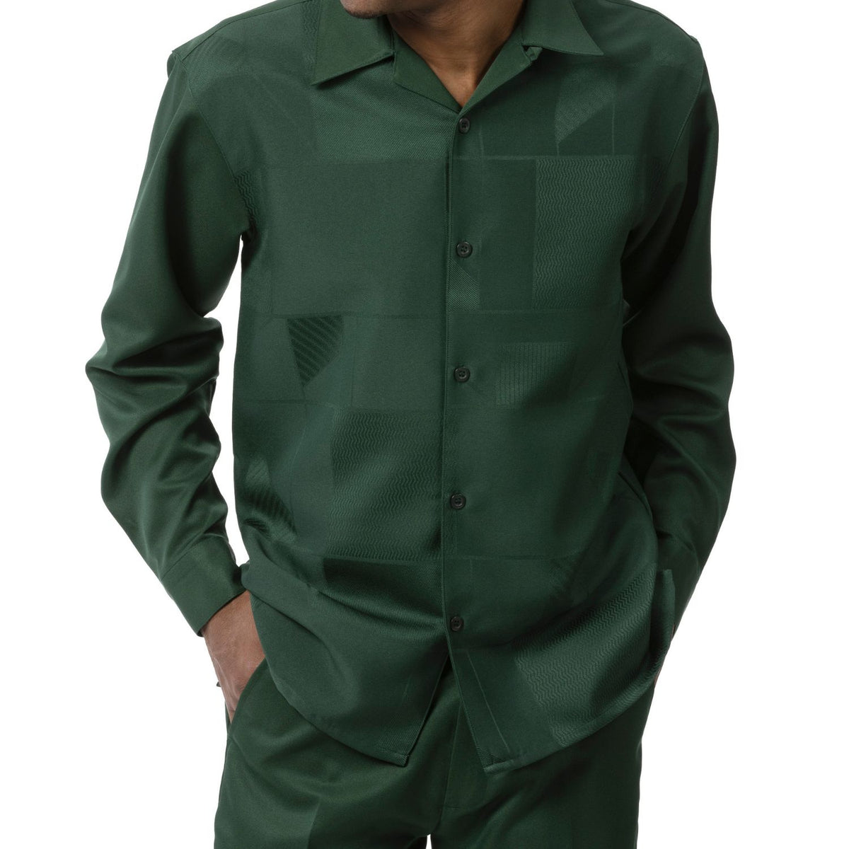 Hunter Montique long sleeve walking suit with tonal patchwork shirt front detail