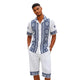 White Embroidered 2-Piece Short Pants Walking Suit Set by Stacy Adams
