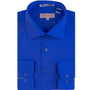 Coronis Collection: Henry Picard Royal Solid Long Sleeve Button-Up Shirt with Front Pocket
