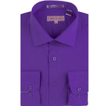 Coronis Collection: Henry Picard Purple Solid Long Sleeve Button-Up Shirt with Front Pocket