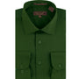 Coronis Collection: Henry Picard Hunter Green Solid Long Sleeve Button-Up Shirt with Front Pocket