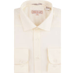 Coronis Collection: Henry Picard Ivory Solid Long Sleeve Button-Up Shirt with Front Pocket