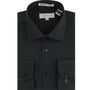 Coronis Collection: Henry Picard Black Solid Long Sleeve Button-Up Shirt with Front Pocket