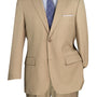 Prestigio Collection: Taupe 2 Piece Solid Color Single Breasted Regular Fit Suit