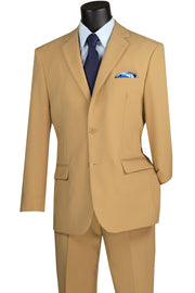 Men’s 2-Piece Regular Fit Single-Breasted Suit - Khaki