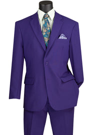 Men’s 2-Piece Regular Fit Single-Breasted Suit - Purple
