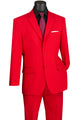 Victonique Collection: Red 2 Piece Solid Color Single Breasted Regular Fit Suit