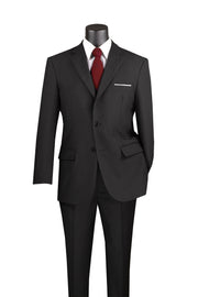 Men’s 2-Piece Regular Fit Single-Breasted Suit - Black