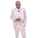 Crinale Collection: Cream 3-Piece Solid Pattern Tuxedo with Fancy Vest