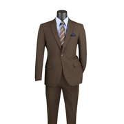 Men’s 2-Piece Regular Fit Single-Breasted Suit - Brown