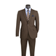 Men’s 2-Piece Regular Fit Single-Breasted Suit - Brown