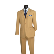 Men’s 2-Piece Regular Fit Single-Breasted Suit - Khaki