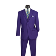 Men’s 2-Piece Regular Fit Single-Breasted Suit - Purple