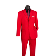 Men’s 2-Piece Regular Fit Single-Breasted Suit - Red