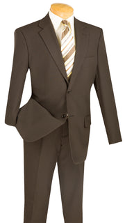Men’s 2-Piece Regular Fit Single-Breasted Suit - Brown