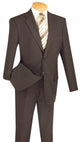 Victonique Collection: Brown 2 Piece Solid Color Single Breasted Regular Fit Suit
