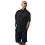 Tropicana Touch Collection: Black Perforated Knit 2-Piece Short Pants Set