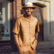 Montique Camel Tone-on-Tone 2-Piece Walking Suit