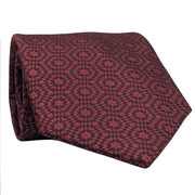 Men's Geometric Pattern Necktie - Crimson