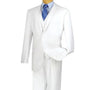 Urbano Collection: White 3 Piece Solid Color Single Breasted Regular Fit Suit