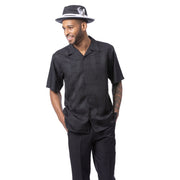 Montique Black Tone-on-Tone 2-Piece Walking Suit