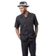 Montique Black Tone-on-Tone 2-Piece Walking Suit
