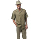 Montique Olive Tone-on-Tone 2-Piece Walking Suit