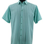 Regent's Line Seafoam Green Vertical Stripe Microfiber Short Sleeve Shirt – Full Cut