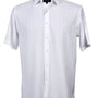 Regent's Line White Vertical Stripe Microfiber Short Sleeve Shirt – Full Cut