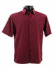 Regent's Line Burgundy Vertical Stripe Microfiber Short Sleeve Shirt – Full Cut