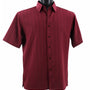 Regent's Line Burgundy Vertical Stripe Microfiber Short Sleeve Shirt – Full Cut