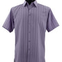 Regent's Line Lavender Vertical Stripe Microfiber Short Sleeve Shirt – Full Cut