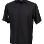 Regent's Line Black Vertical Stripe Microfiber Short Sleeve Shirt – Full Cut