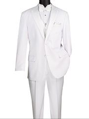 Men’s 4 Piece Regular Fit Tuxedo with Vest and Bow Tie - White