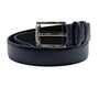 Belmor Collection: Men's Classic Navy Blue Leather Dress Belt