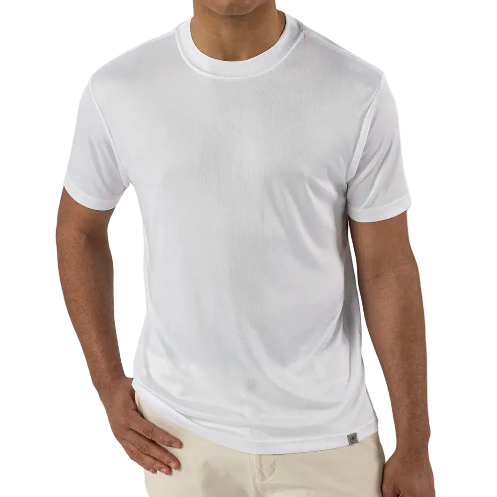 white crew neck short sleeve t shirt