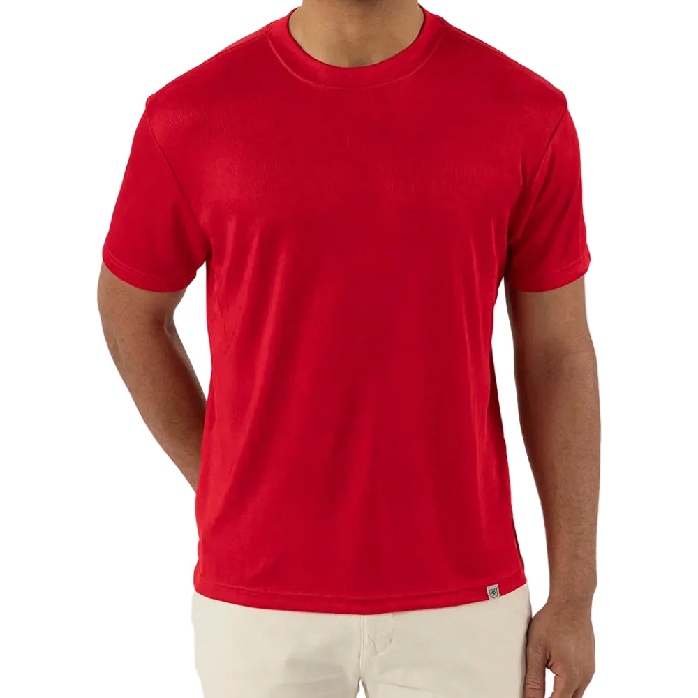 red crew neck short sleeve t shirt