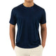 Navy Classic Crew Neck Ribbed T-Shirt By Stacy Adams