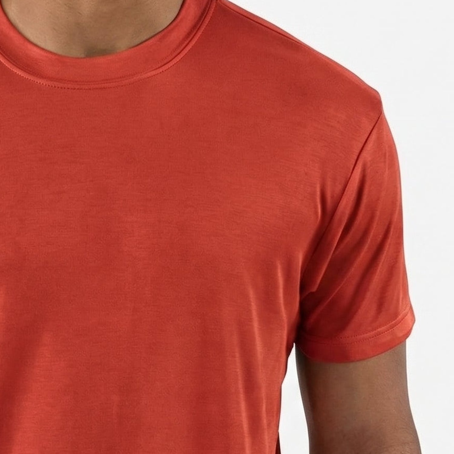 close-up of sunset crew neck short sleeve t shirt