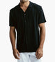 Knitted Design Polo Short Sleeve Shirt 51001 - Black
