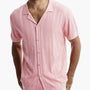Knitted Design Polo Short Sleeve Shirt 51001 - Pink