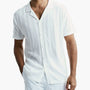 Knitted Design Polo Short Sleeve Shirt 51001 - White